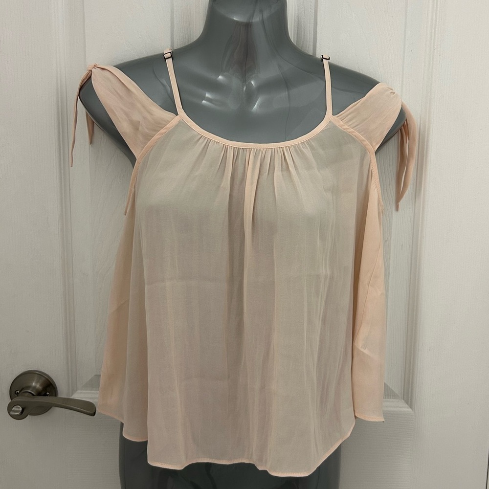 Shear, Flowy Tank Top with Shoulder Ties, Sz S
